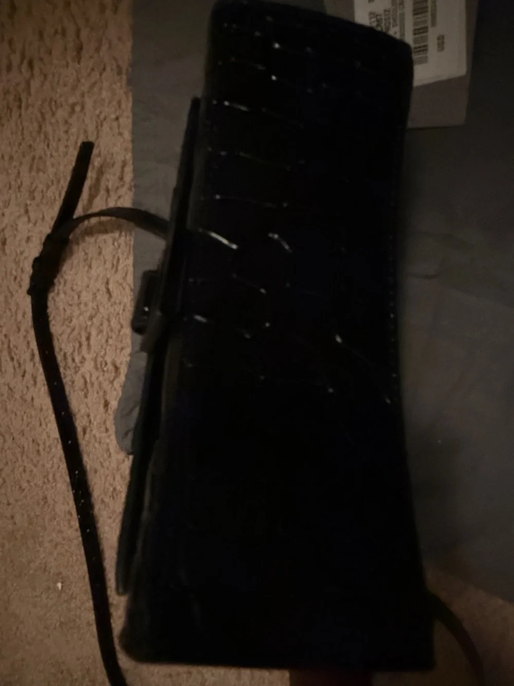 Balenciaga Croc-Embossed Hourglass Mini Bag in Black - Picture 3 of 6